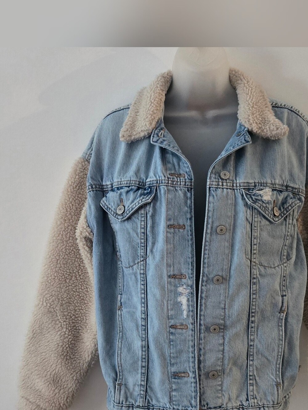 American Eagle Denim And Sherpa Jacket Sz Small